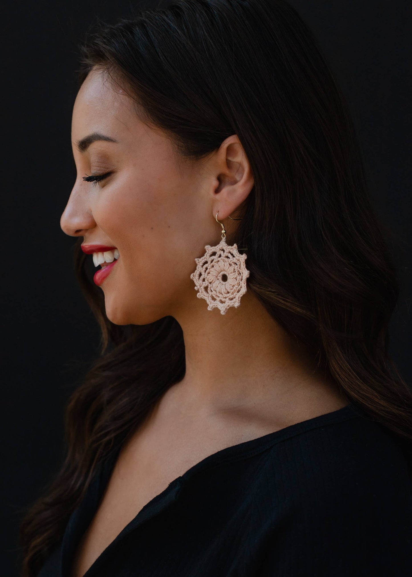 Blush Crochet Hoops