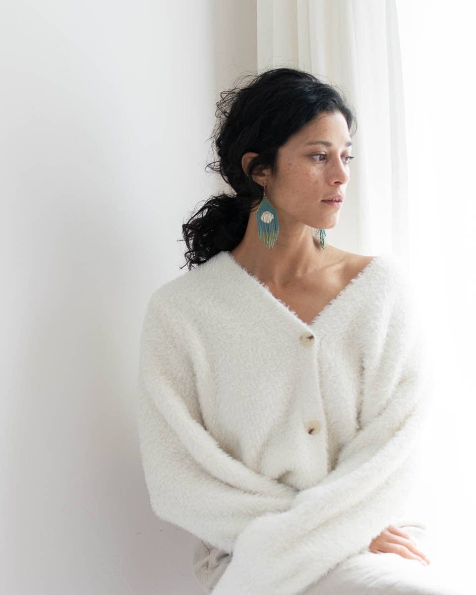 Beaded Fringe Earrings in Esfera