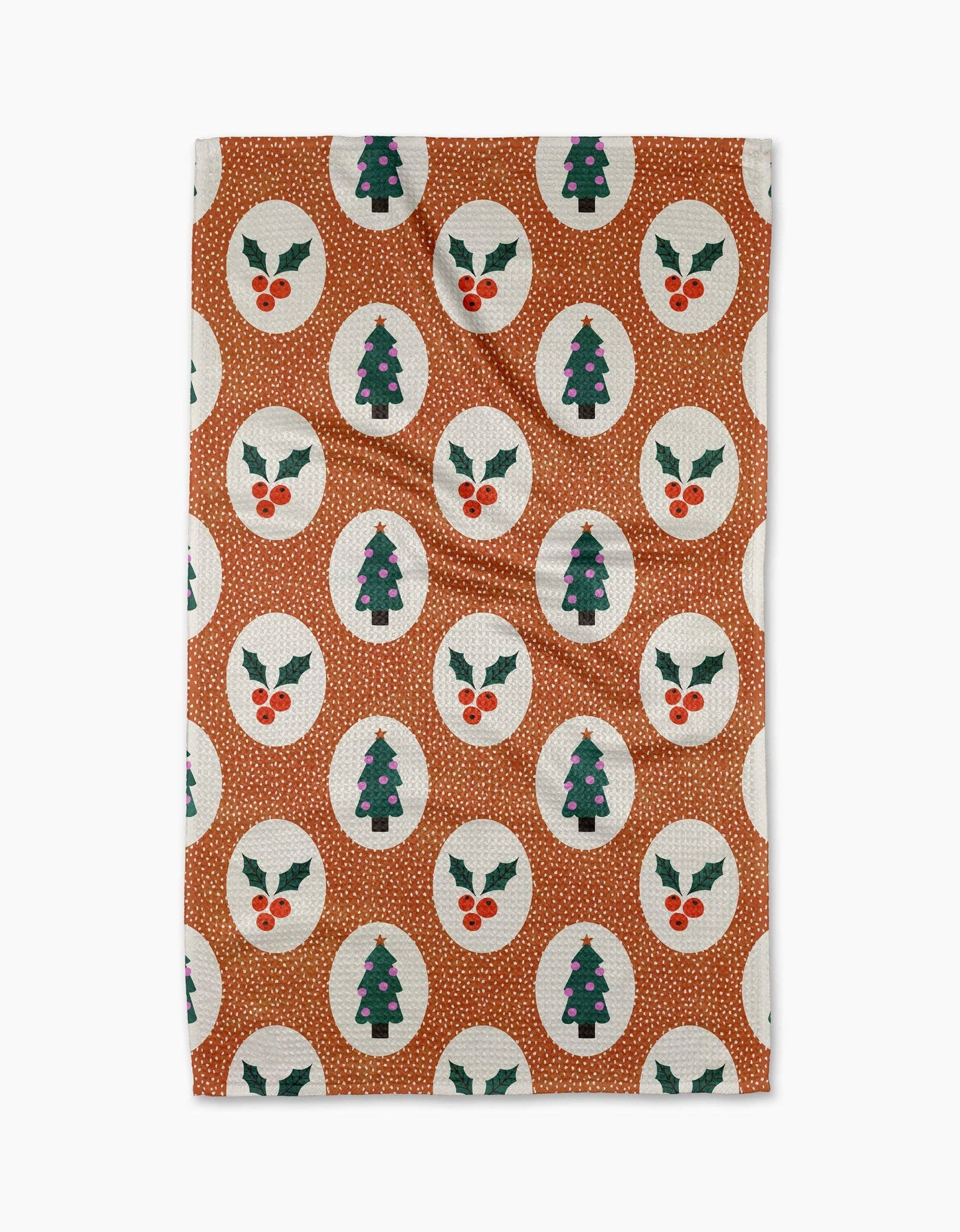 Vintage Holly Christmas Tea Towel