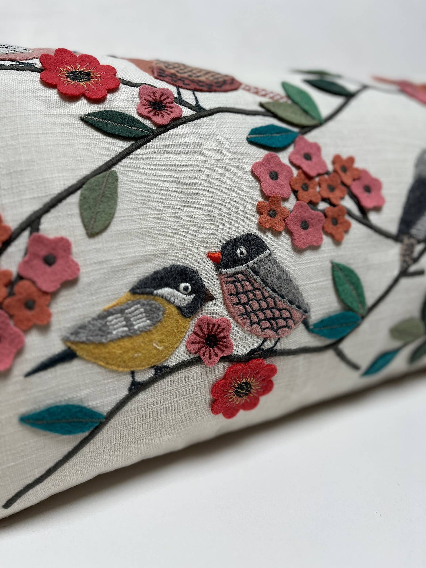 12x20" Bird Flock Applique Pillow
