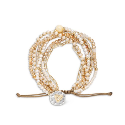 Beaded Love Bracelet - Champagne