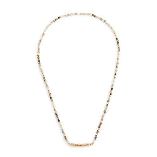 Strong, Beautiful, You Necklace/Bracelet - Taupe Mix