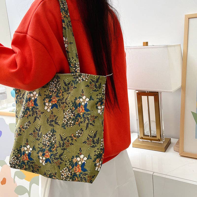 Green Floral Shoulder Bag