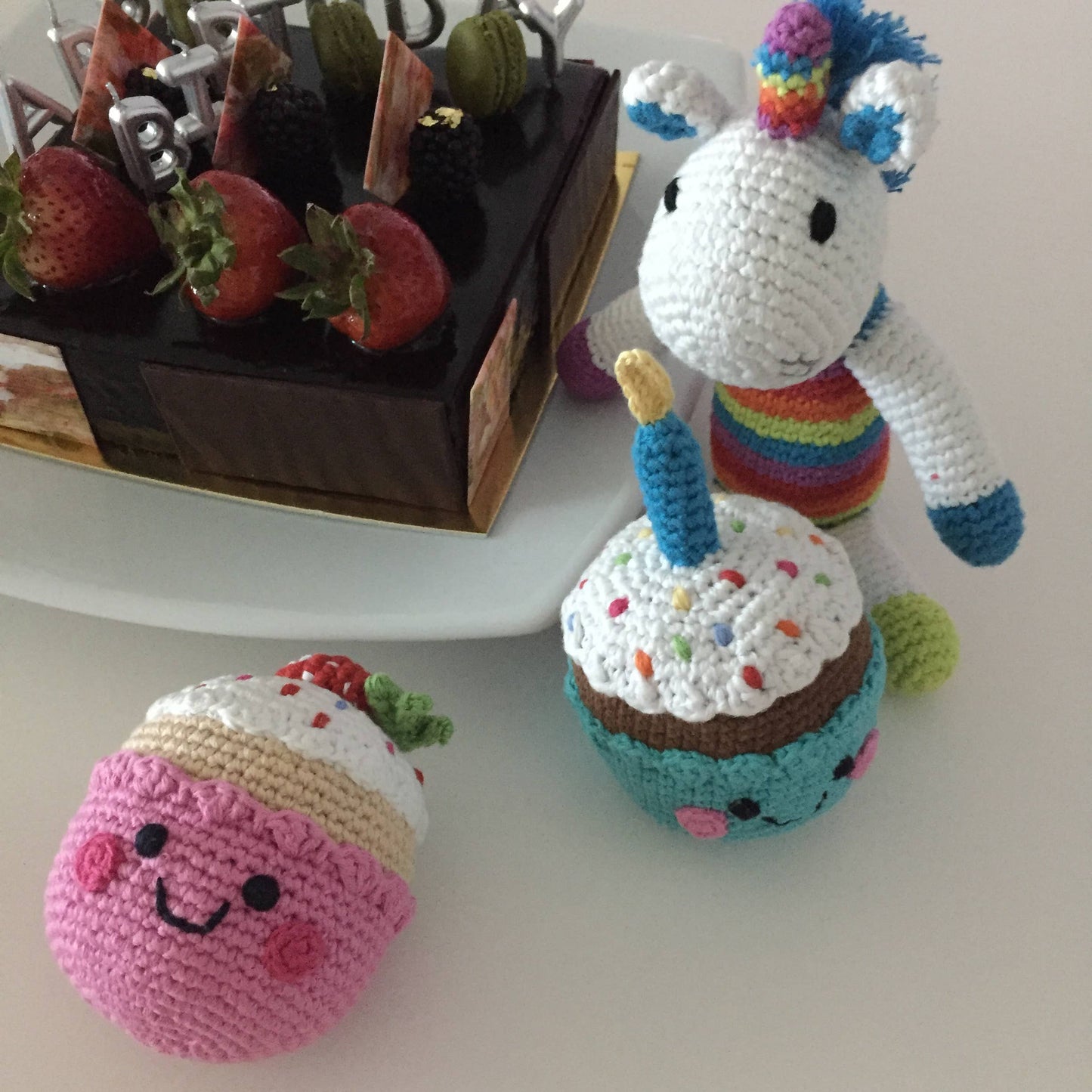 Plush Rainbow Unicorn Rattle
