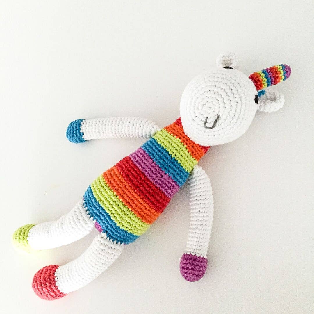 Plush Rainbow Unicorn Rattle