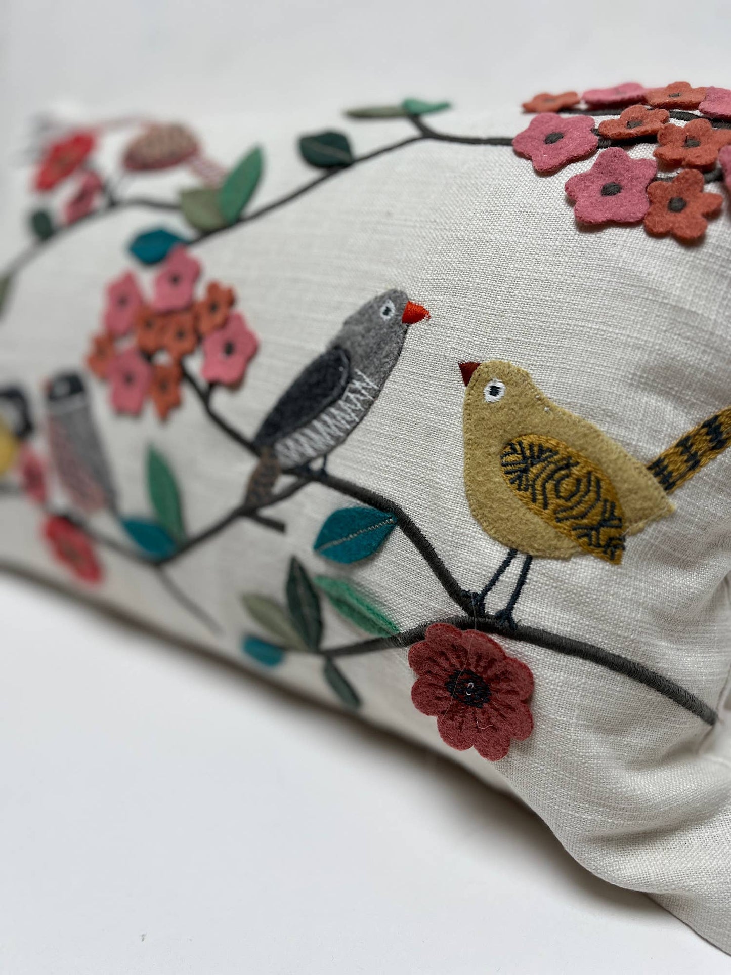 12x20" Bird Flock Applique Pillow