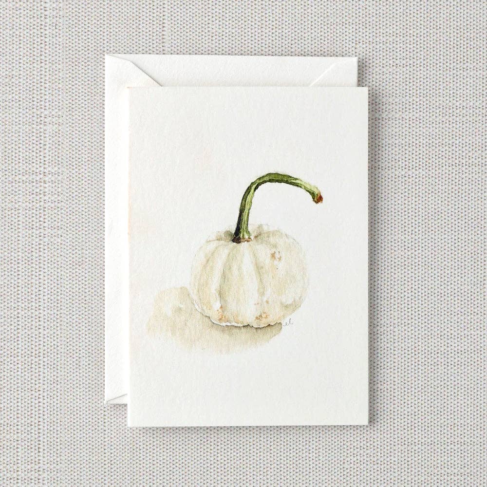 White pumpkin mini notecard