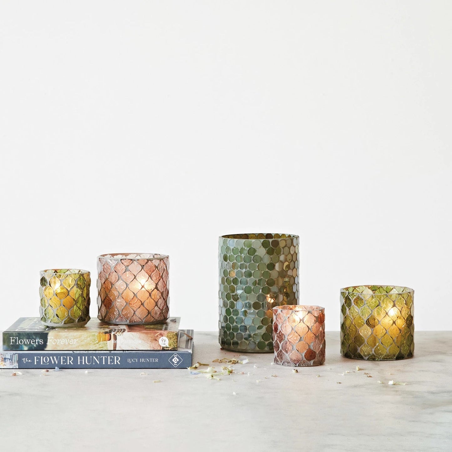 3" Recycled Glass Mosaic Tealight/Votive Holder - La Vie Est Belle