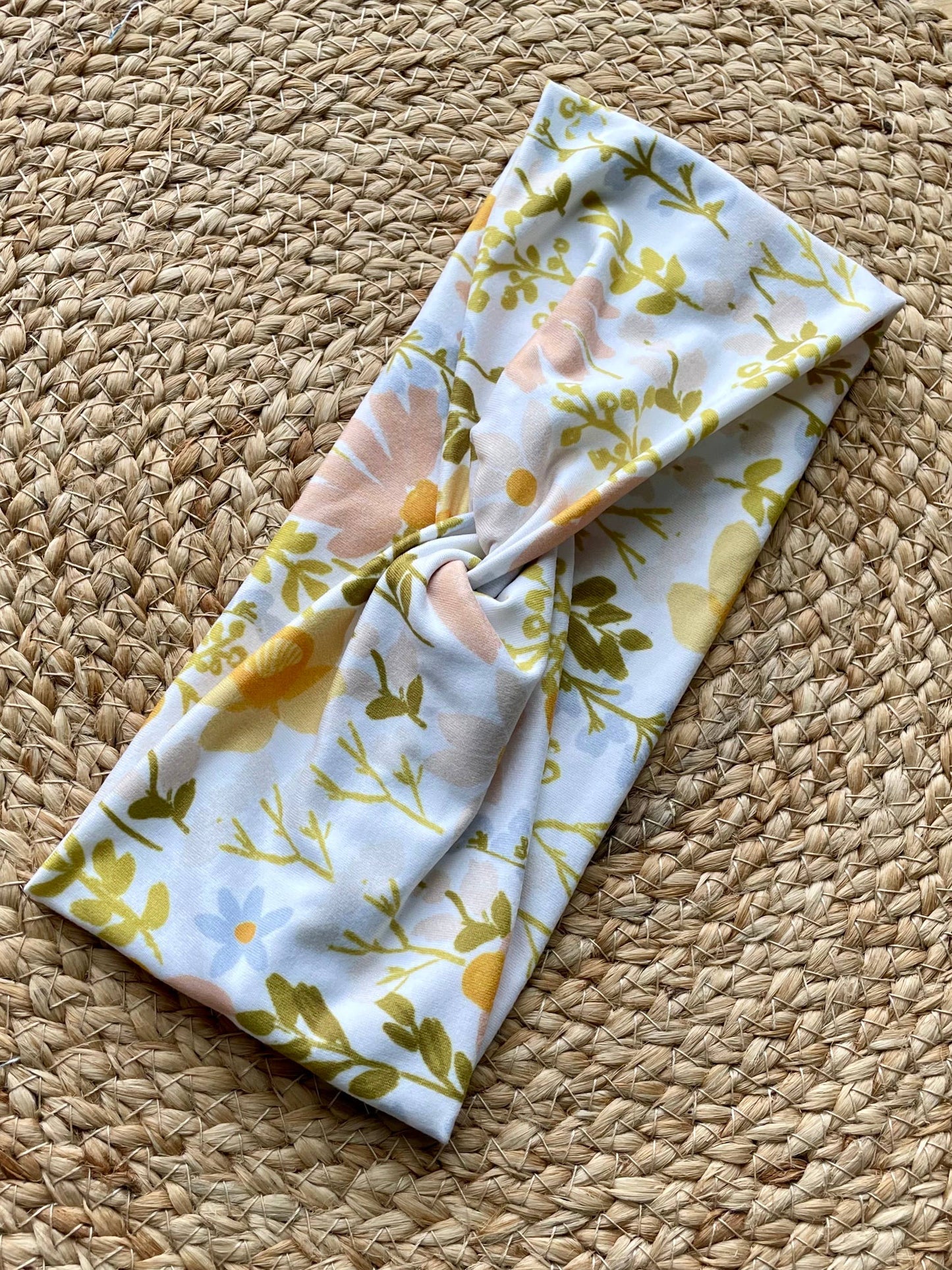 Fresh Spring Floral Knit Twist Headband