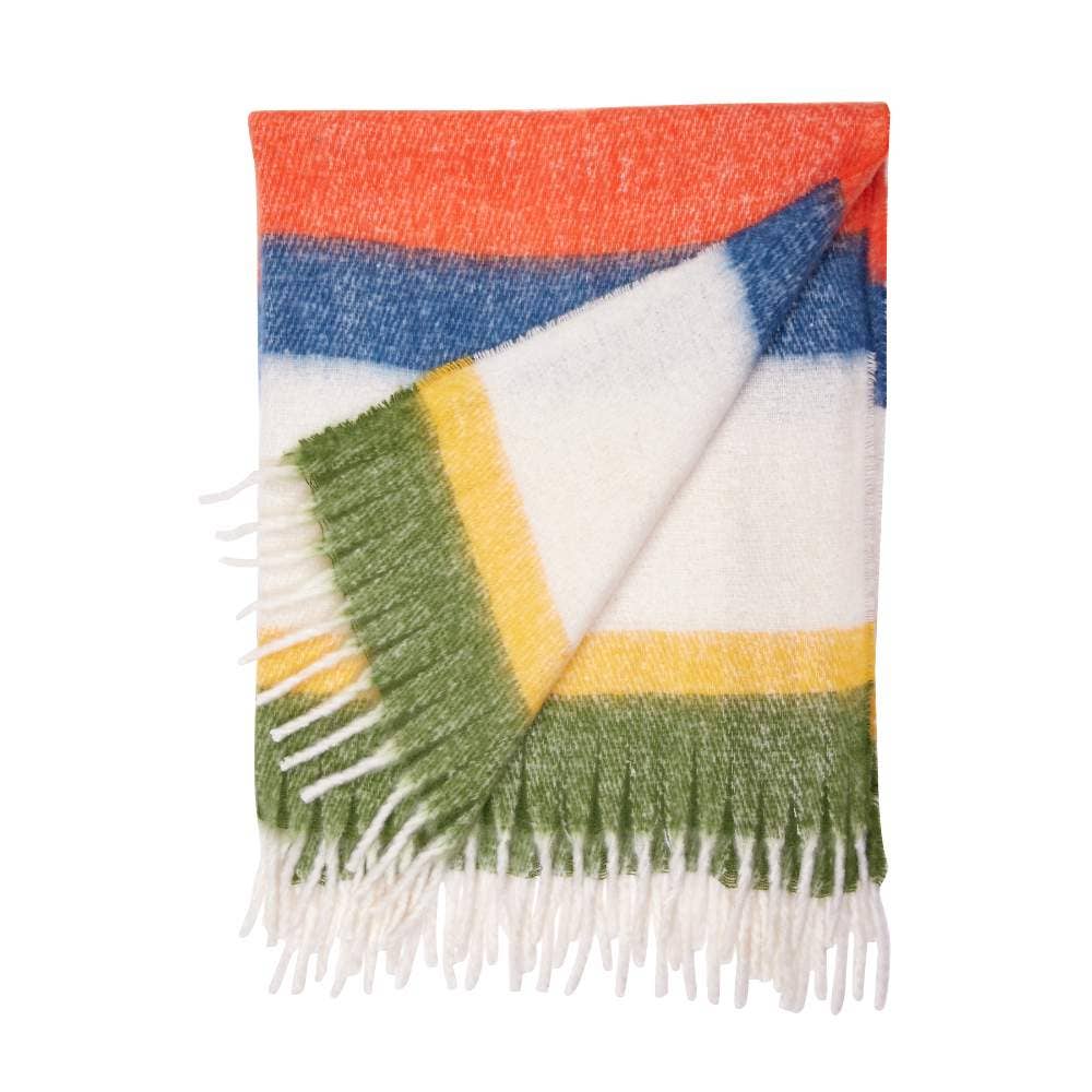 Navy Orange Cuddle Throw