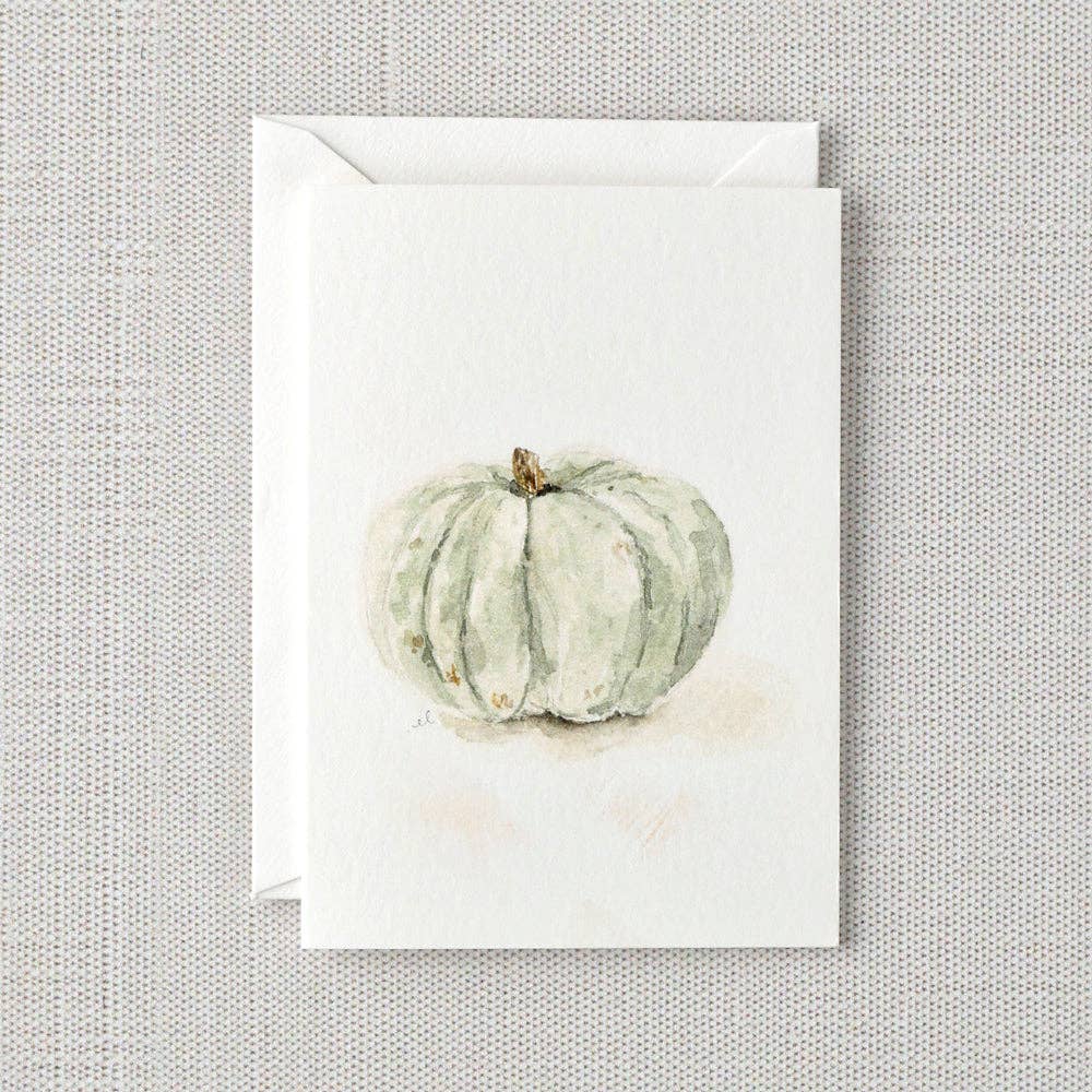 Cool White pumpkin mini notecard