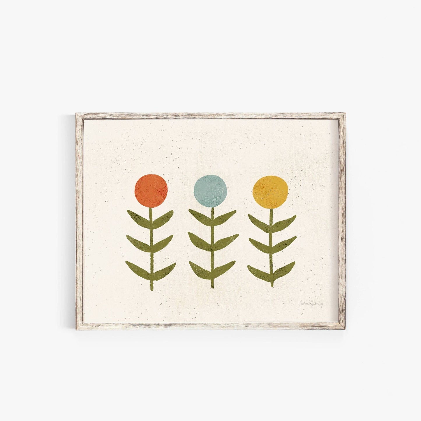 5 x 7 Mod Bud Flowers Wall Art Print and Frame - La Vie Est Belle