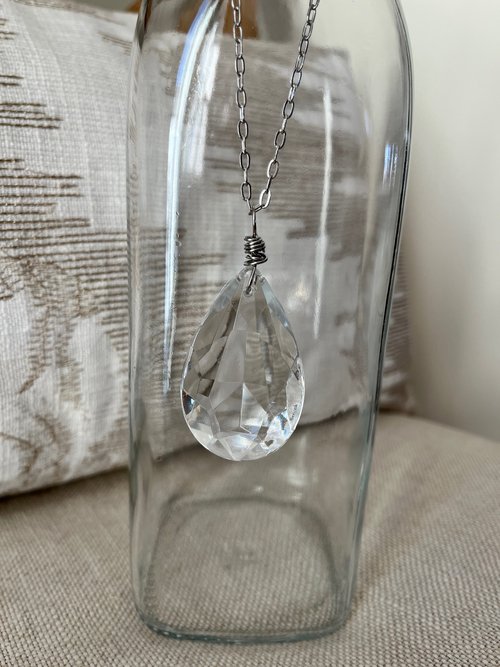 Vintage Chandelier Crystal Tier Drop Necklace