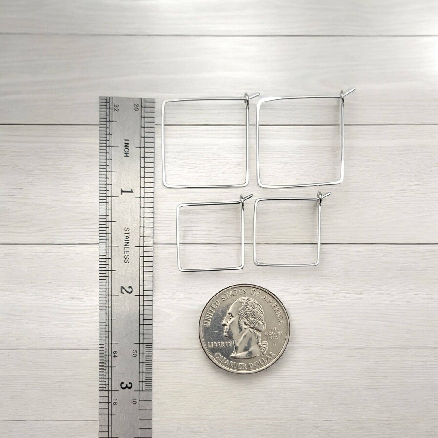 Handmade Sterling Silver Square Hoop Earrings