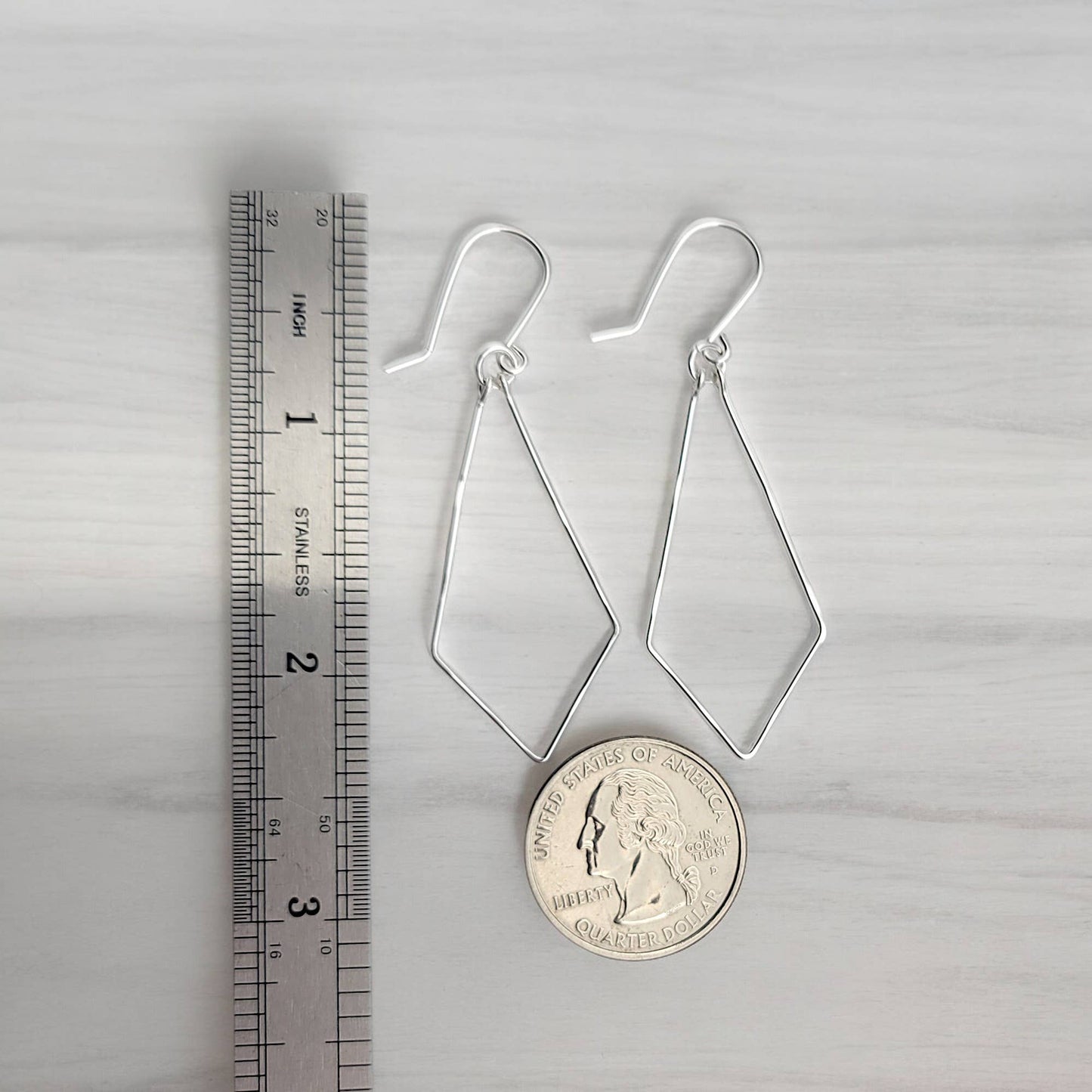 Sterling Silver Trapezoid Earrings