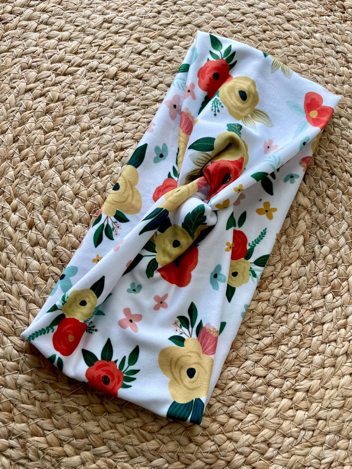 Patient Floral Knit Twist Headband