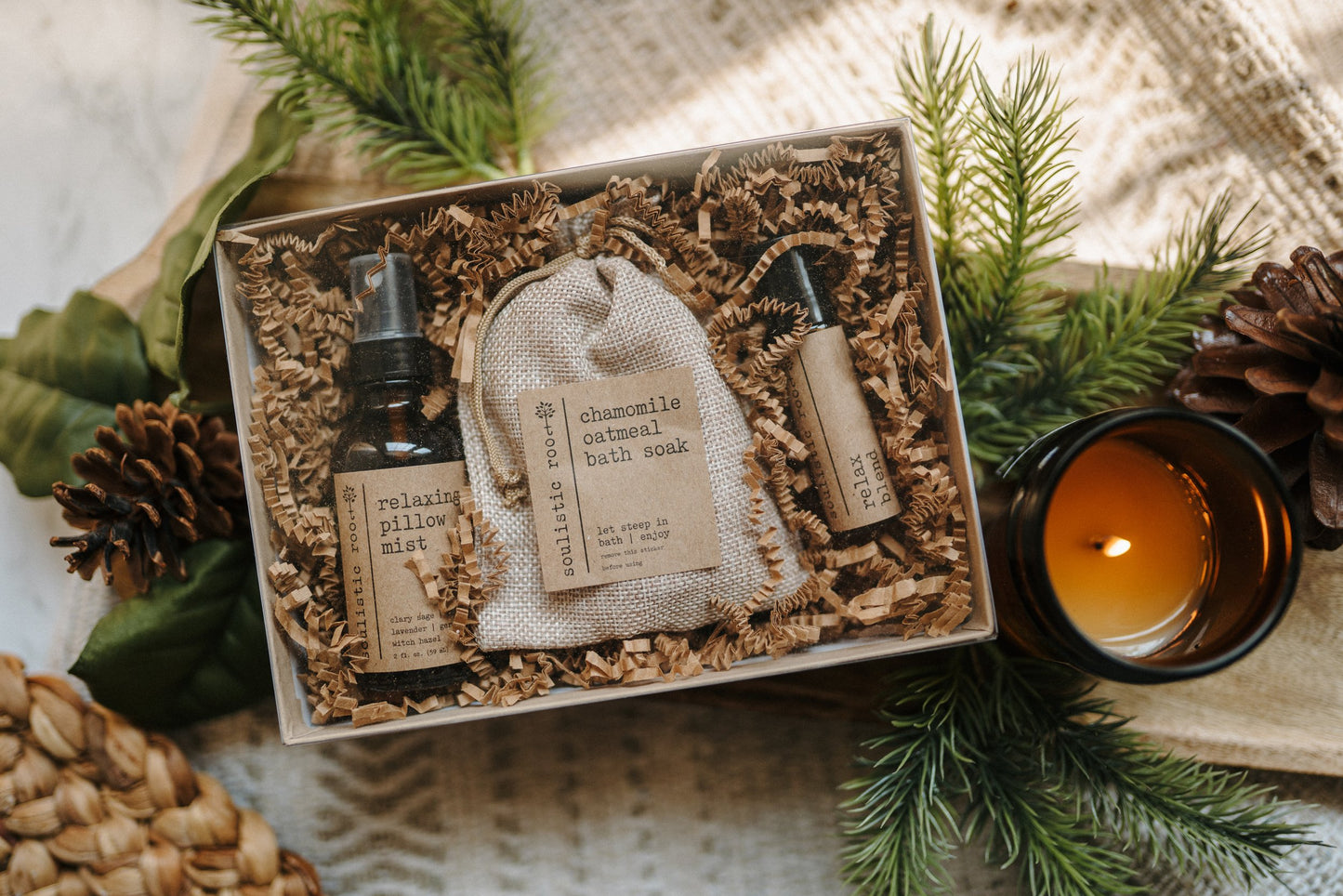 Relax Gift Set | Pillow Spray | Oatmeal | Relax Roller