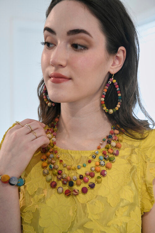 Kantha Luna Drop Hoops