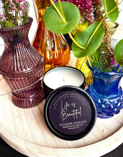 Life is Beautiful 4oz Summer/Fall Candle Tin