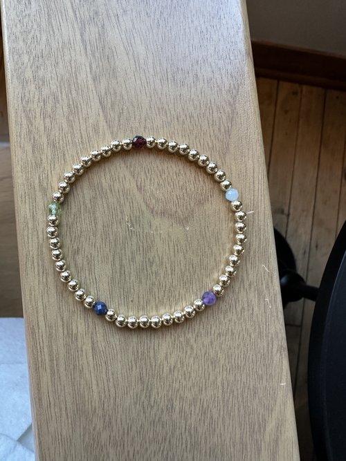 Personalized 14K Gold Filled Beaded Bracelets by Savi Rose Co