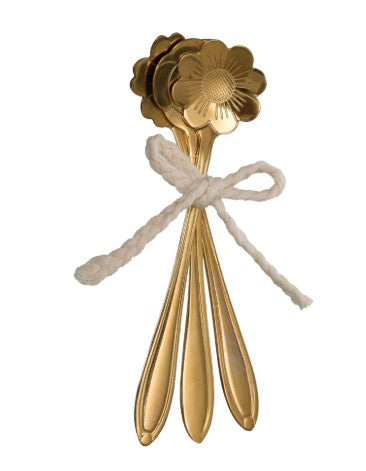 Stainless Steel Flower Shaped Spoons, Set of 3
