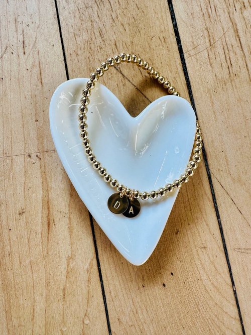 Personalized 14K Gold Filled Beaded Bracelets by Savi Rose Co