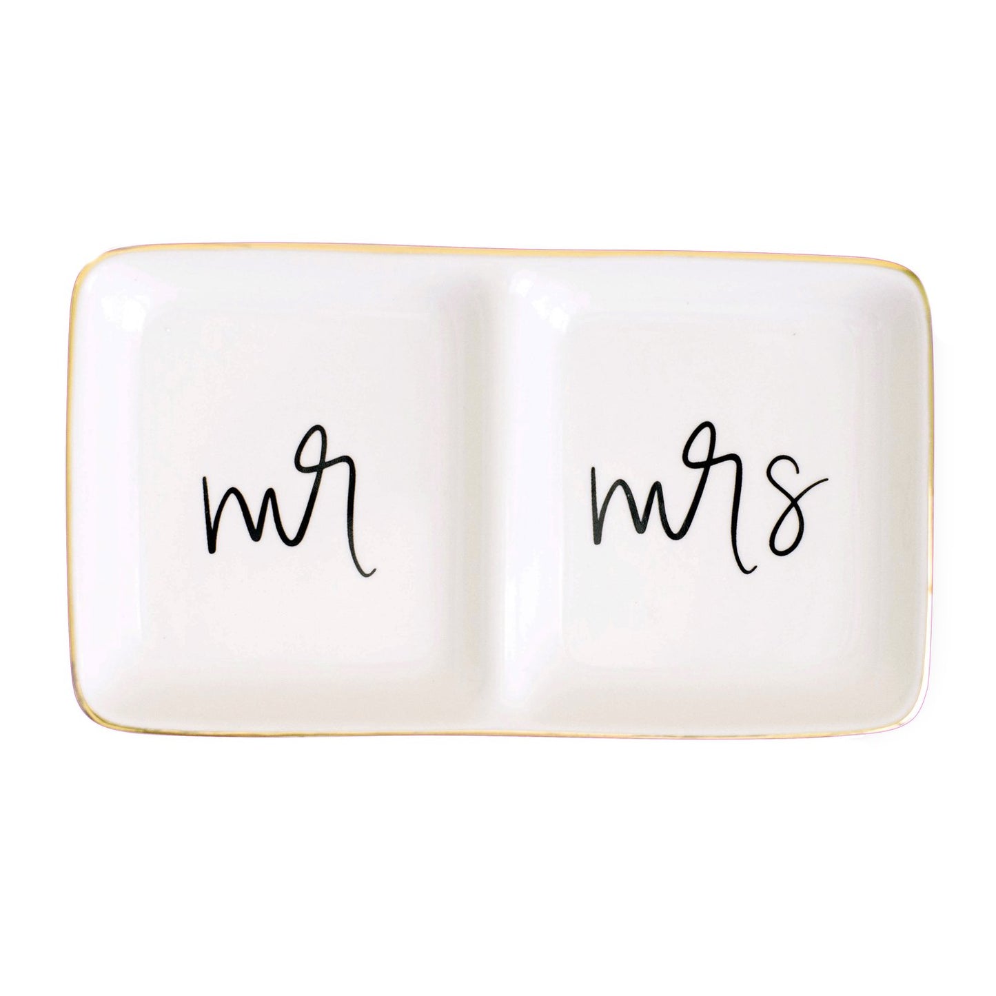 Mr. and Mrs. Jewelry Dish - Black and White
