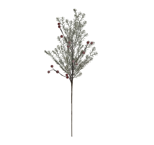 Faux Evergreen Pick with Red Berries