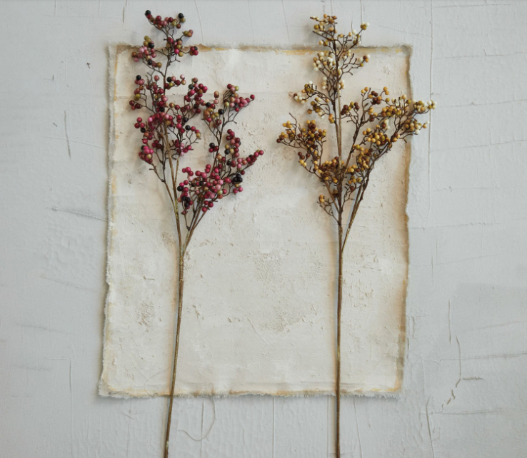 Faux Berry Stem, Burgundy