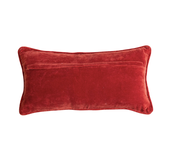 Cotton Printed Lumbar Pillow w/ Family