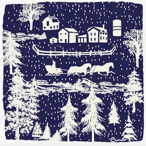 Farmhouse Toile Zipper Bag