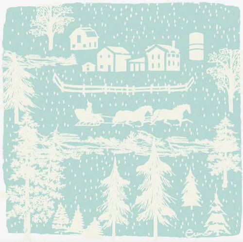 Farmhouse Toile Zipper Bag