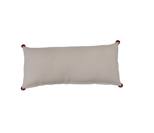 Cotton Slub Printed Ornament Lumbar Pillow
