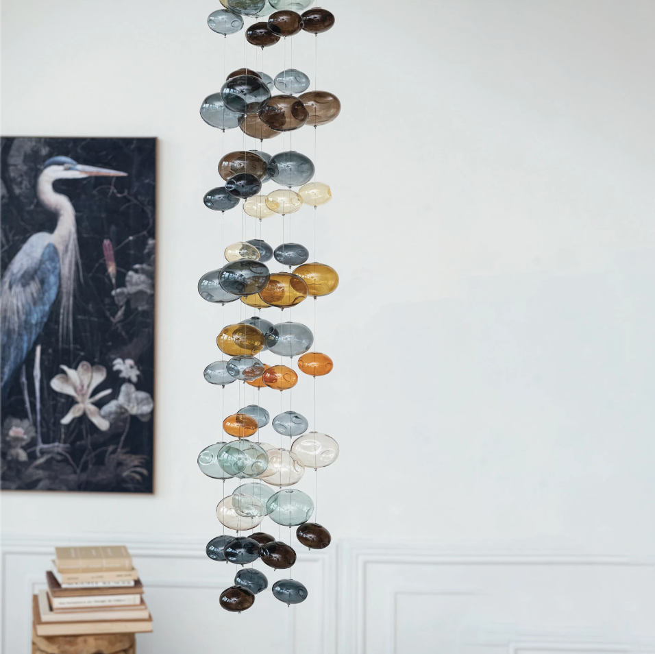 <For Store, Pick-Up or Local Delivery Purchase Only> Brown Hand-Blown Glass Bubble Garland