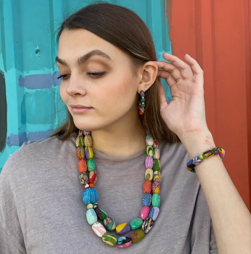 Kantha Paillette Hoops