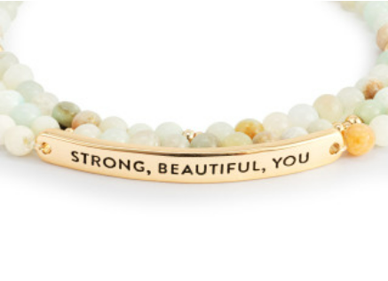 Strong, Beautiful, You Necklace/Bracelet - Green Mix