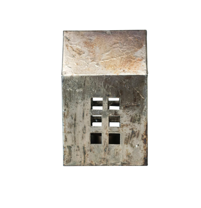 Square Windows Metal House, Antique Pewter Finish