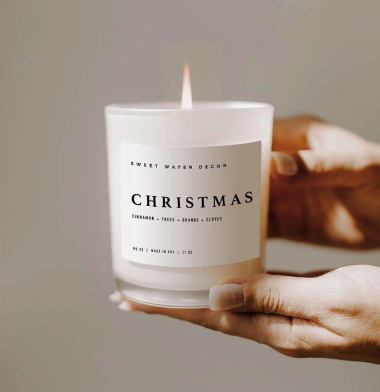 Christmas Soy Candle - White Jar