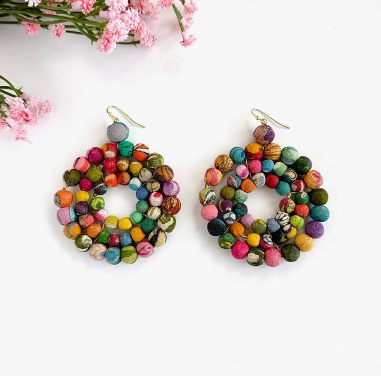 Concentric Kantha Earrings