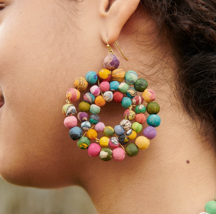 Concentric Kantha Earrings