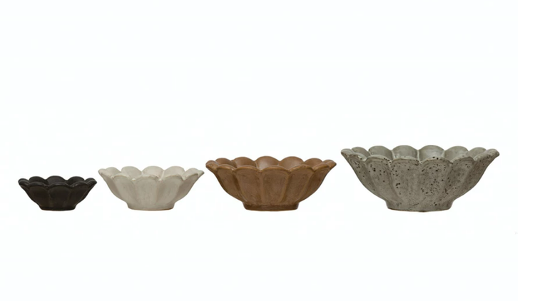 Stoneware Flower Bowls