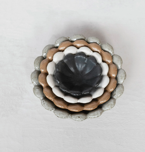 Stoneware Flower Bowls
