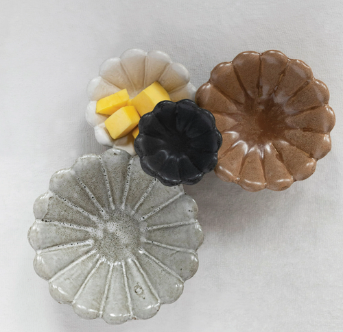 Stoneware Flower Bowls
