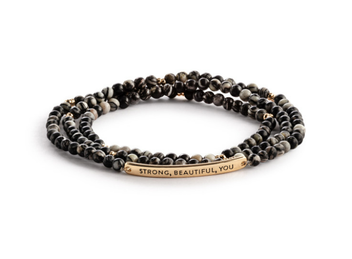 Strong, Beautiful, You Necklace/Bracelet - Black Mix