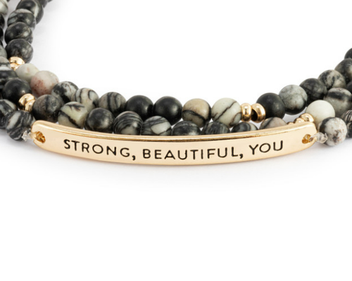 Strong, Beautiful, You Necklace/Bracelet - Black Mix