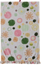 Cotton Printed Tea Towel w/ Snowflakes/Snowman, Ruffle & Loop, 3 Styles