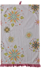 Cotton Printed Tea Towel w/ Snowflakes/Snowman, Ruffle & Loop, 3 Styles