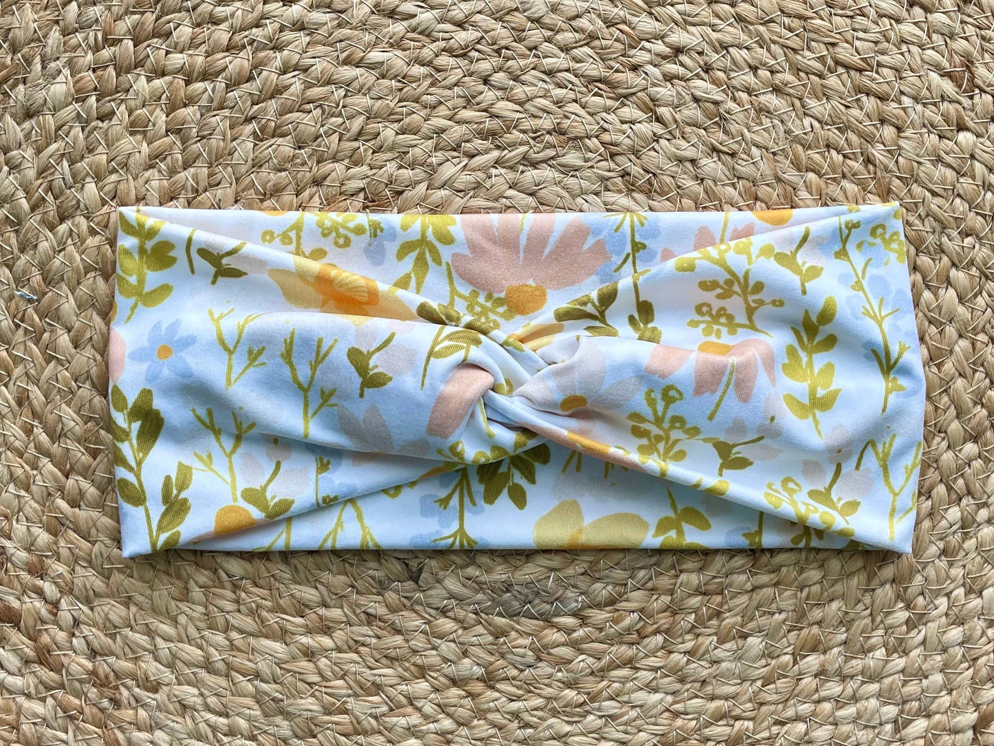 Fresh Spring Floral Knit Twist Headband