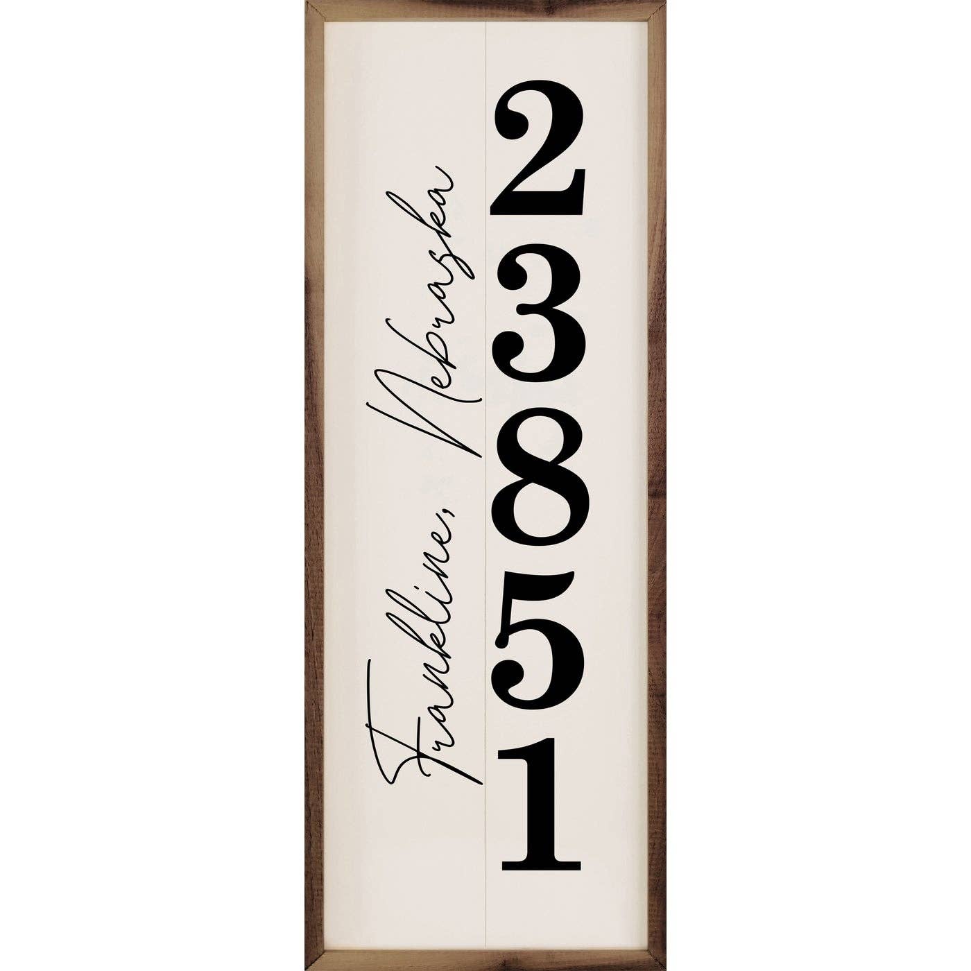 Personalized Zip City State Vertical Artwork