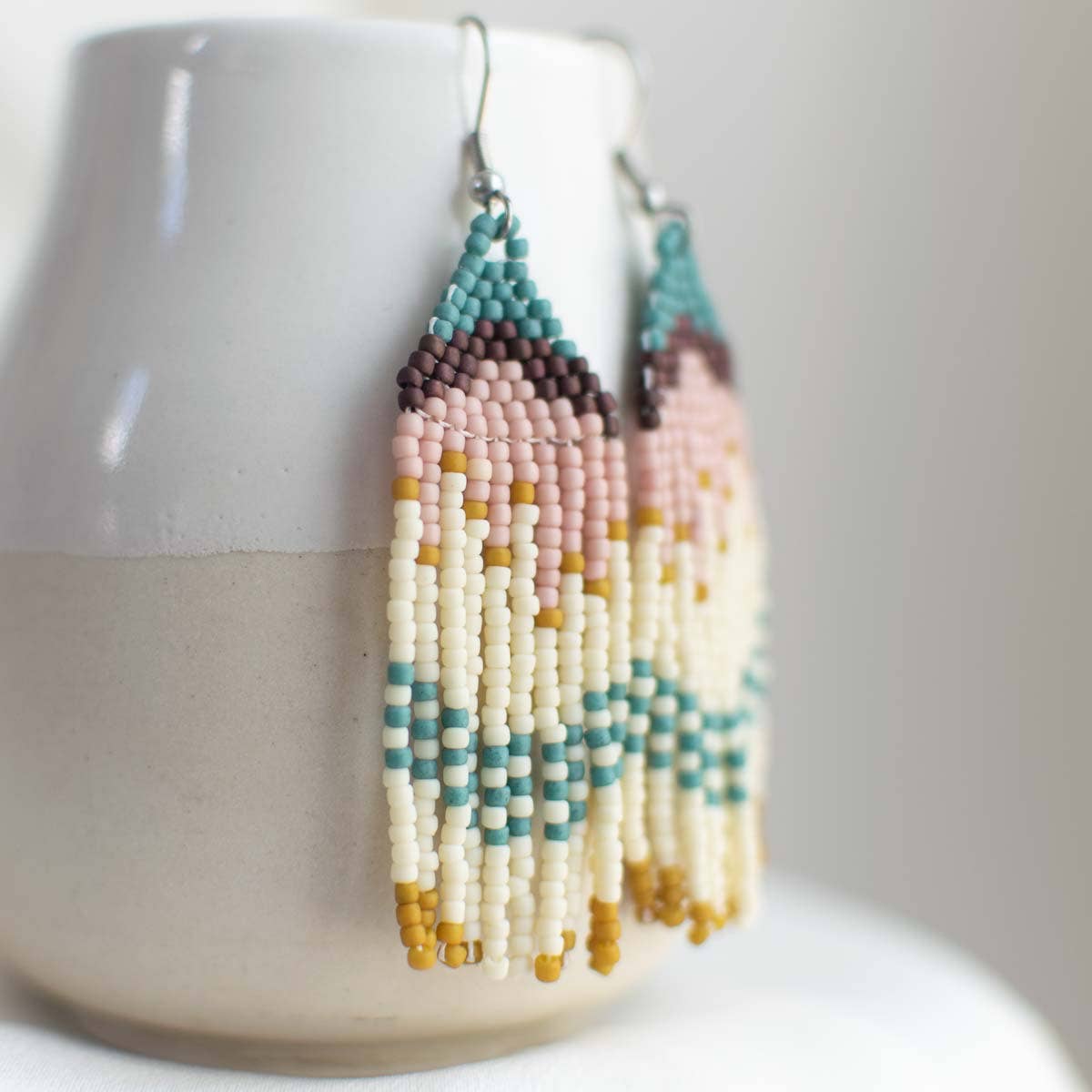 Beaded Fringe Earrings in Fuente - La Vie Est Belle